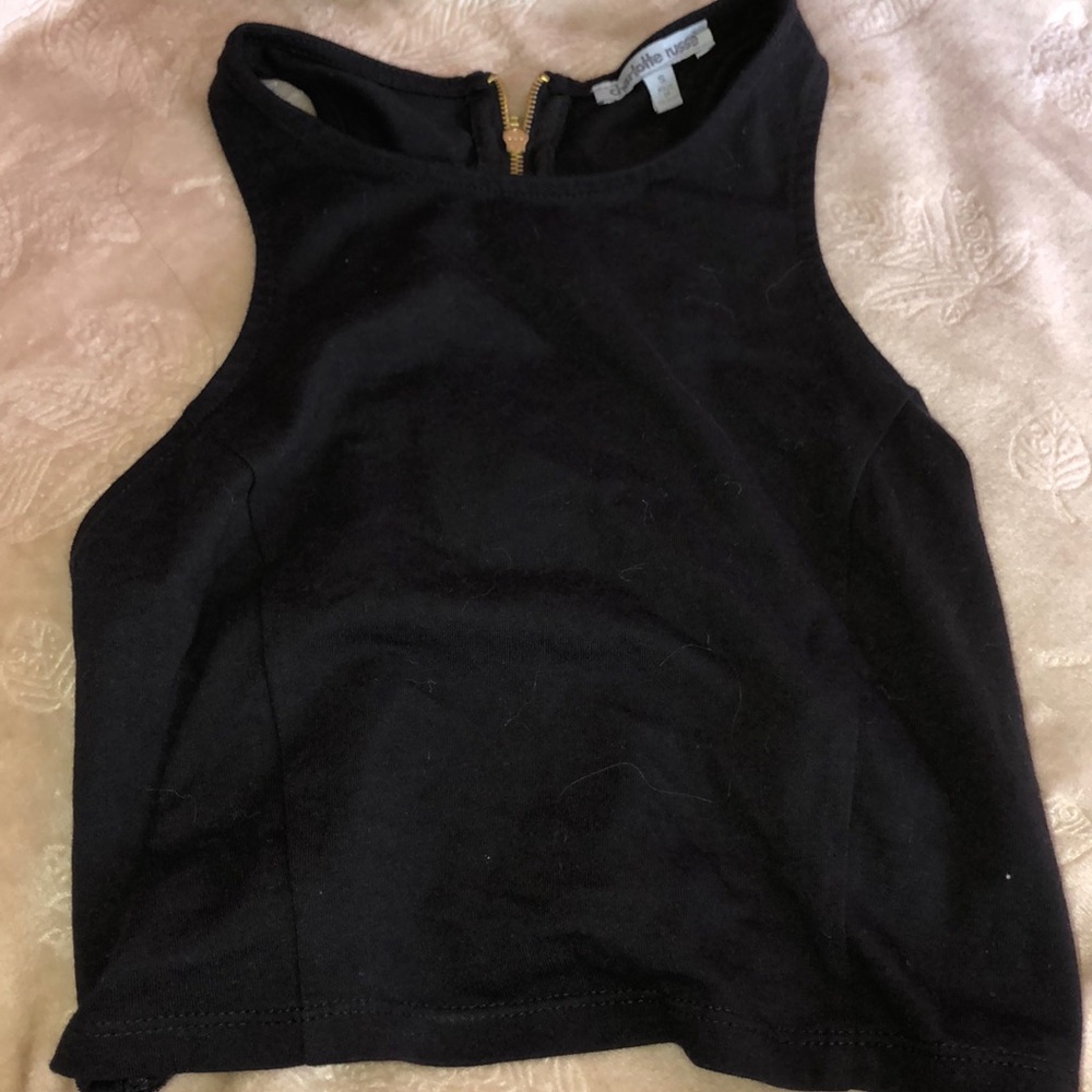 charlotte russe black crop top.